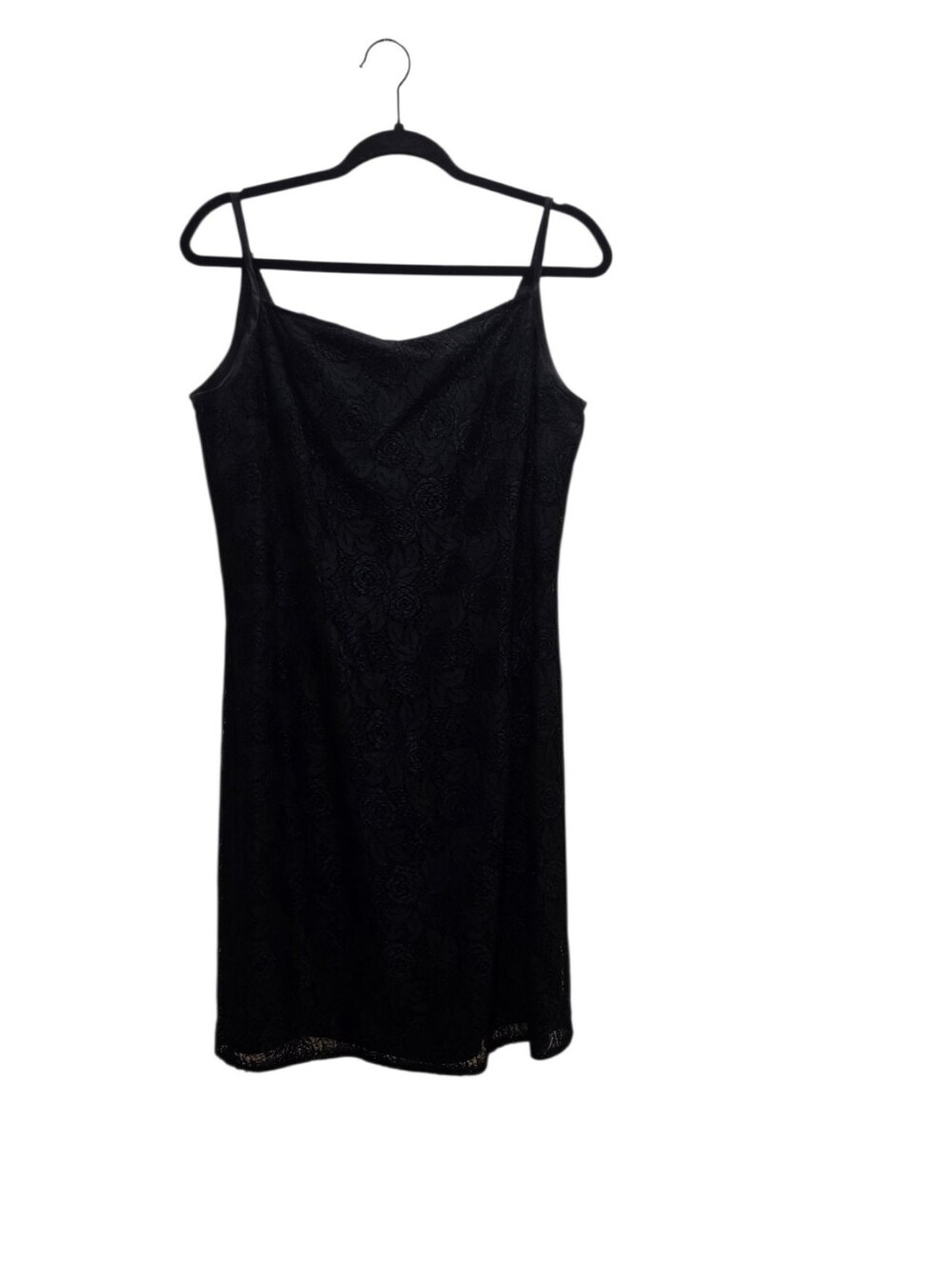 Vintage Jessica McClintock Gunne Sax Black Lace Slip Dress USA Size 11/12